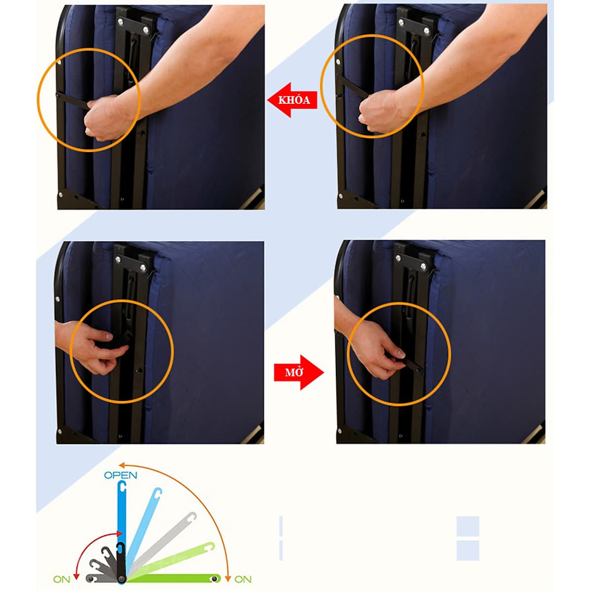 Giường ngủ  thư giãn đa năng - gấp gọn 3 khúc