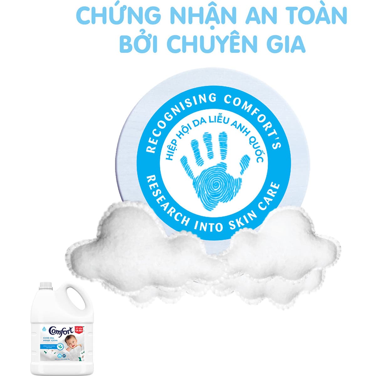 Nước Xả Vải Comfort Cho Da Nhạy Cảm 3.8Kg/Chai) - Phù Hợp Với Làn Da Em Bé (Giao mẫu ngẫu nhiên)