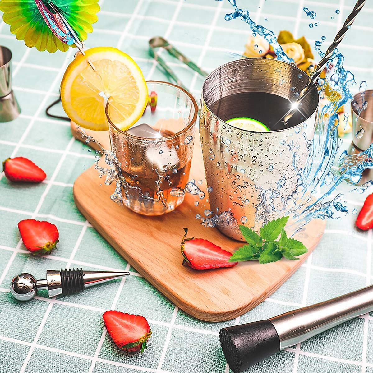 Bộ Dụng Cụ Pha Chế Cocktail Không Gỉ (22 món)