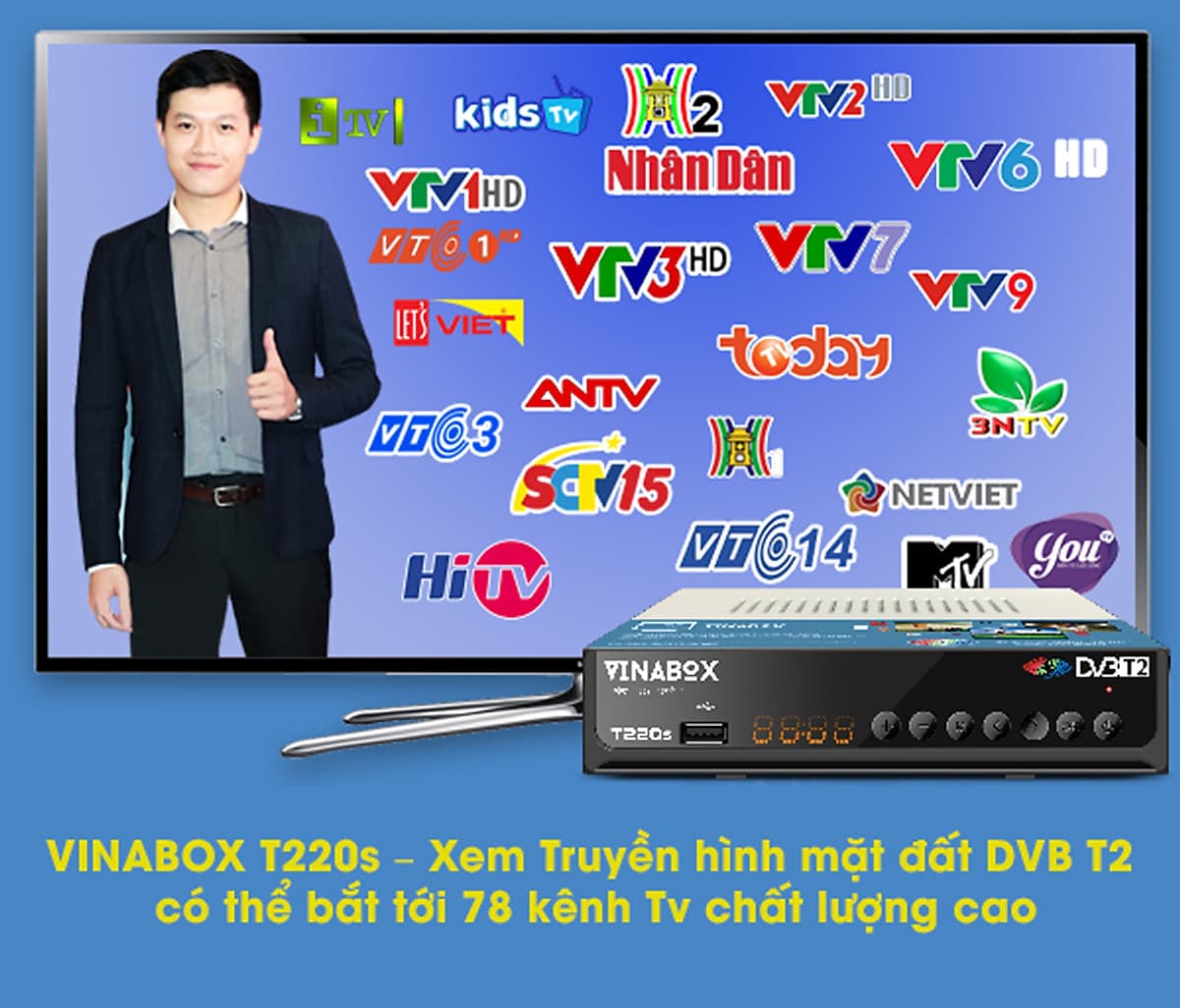 ĐẦU KTS DVB T2 VINABOX T220S THẾ HỆ MỚI 2020 – XEM TRUYỀN HÌNH MIỄN PHÍ- HÀNG CHÍNH HÃNG
