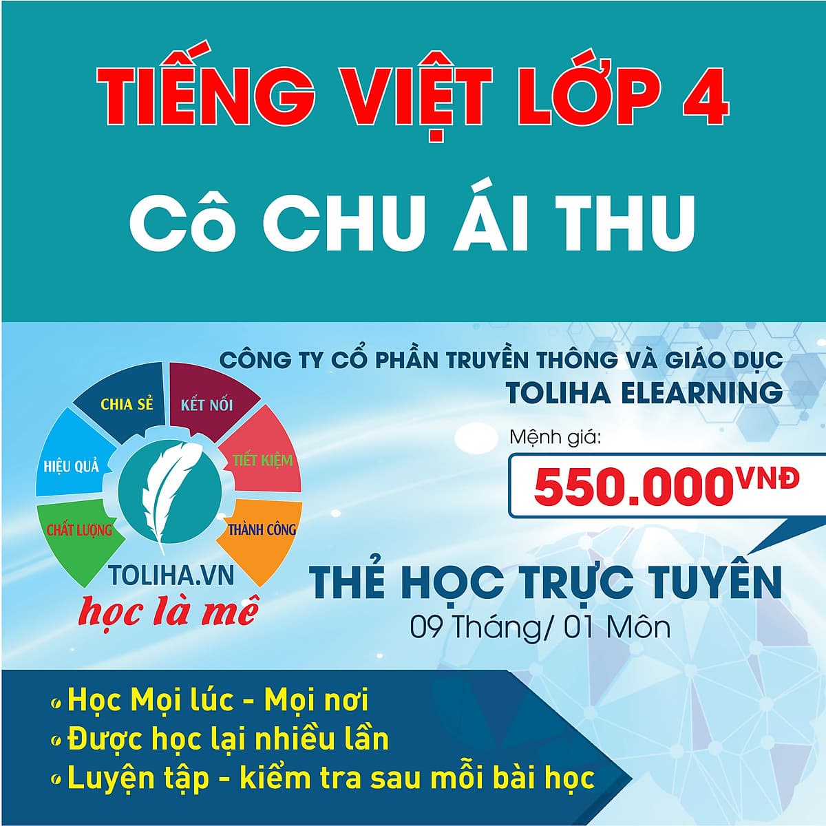 Khóa học TIẾNG VIỆT LỚP 4 - Cô Chu Ái Thu - 09 tháng