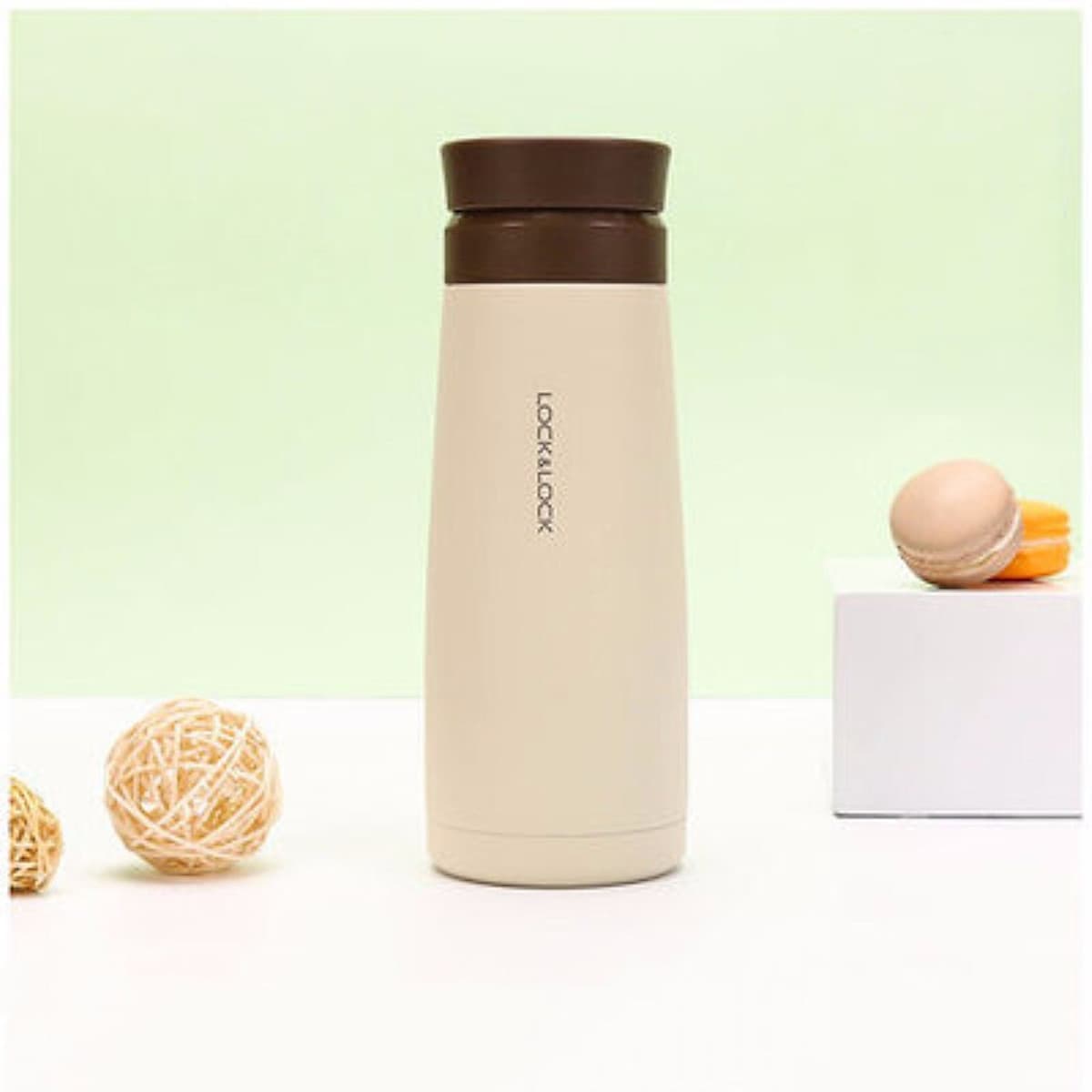 Bình Giữ Nhiệt Lock&Lock Macaron 450ml LHC4230 - Hàng Chính Hãng, Chất Liệu Thép Không Gỉ, Có Lưới Lọc Trà Tiện Dụng Kèm Ống Hút Inox 304