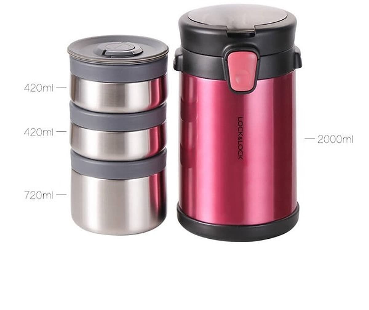 Bộ Hộp Cơm Giữ Nhiệt Easy Take Lunch Box Lock&Lock LHC8034 (2000ml)