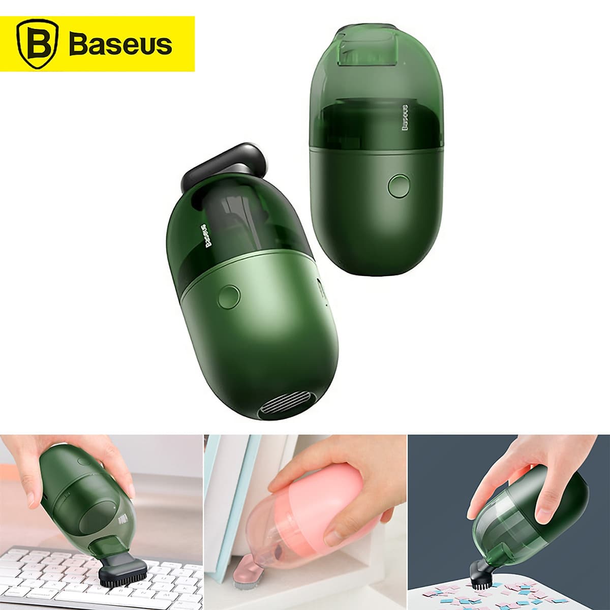 Máy Hút BụI Để Bàn Cầm Tay Xiaomi Baseus C2 1000Pa Không Dây Phù Hợp Dọn Dẹp Máy Tính Góc Bàn