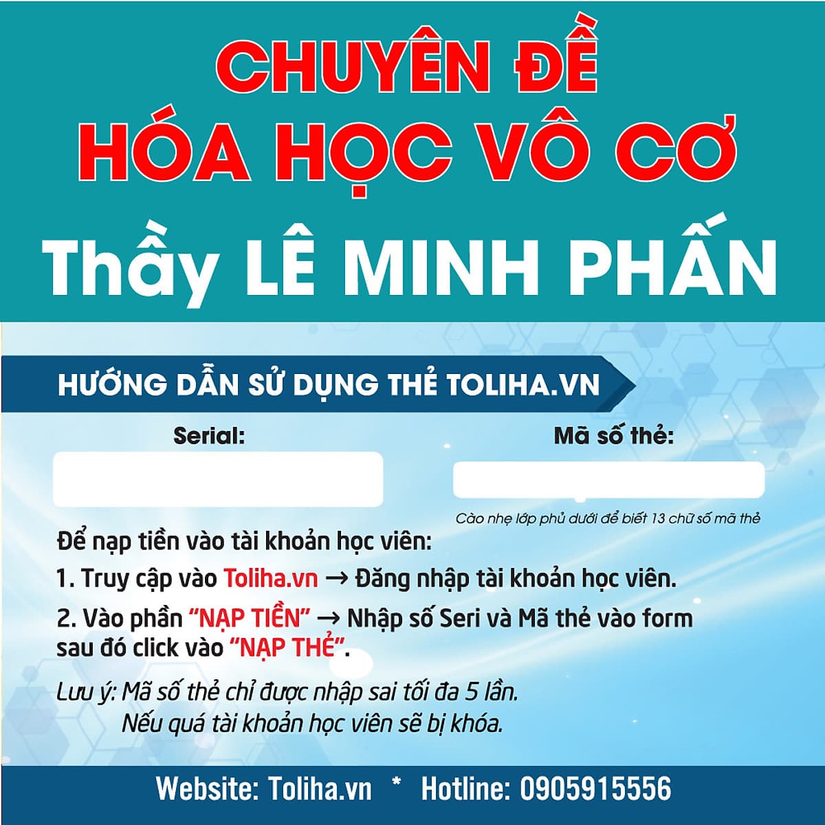 Khóa học CHUYÊN ĐỀ: HÓA HỌC VÔ CƠ - thầy Lê Minh Phấn - 09 tháng