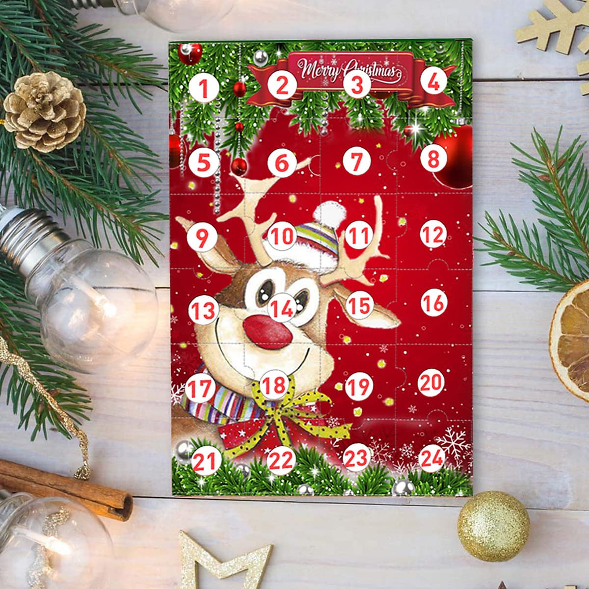 Christmas Elk Advent Calendar 2020 With 24 Little Doors Mystery Gift for Kids Children Fun Surprise