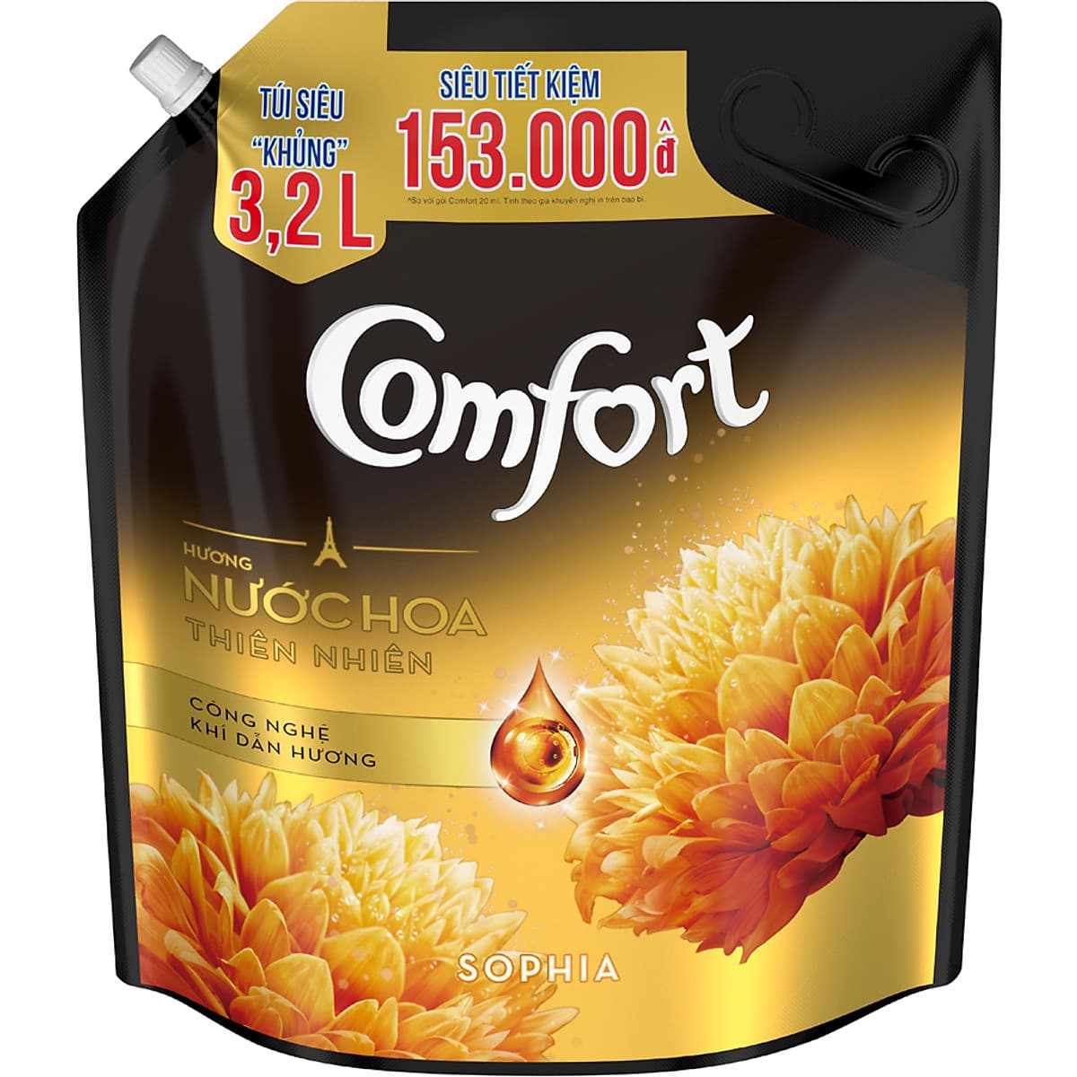 Nước Xả Vải Comfort Hương Nước Hoa Thiên Nhiên Sophia (3.2L)