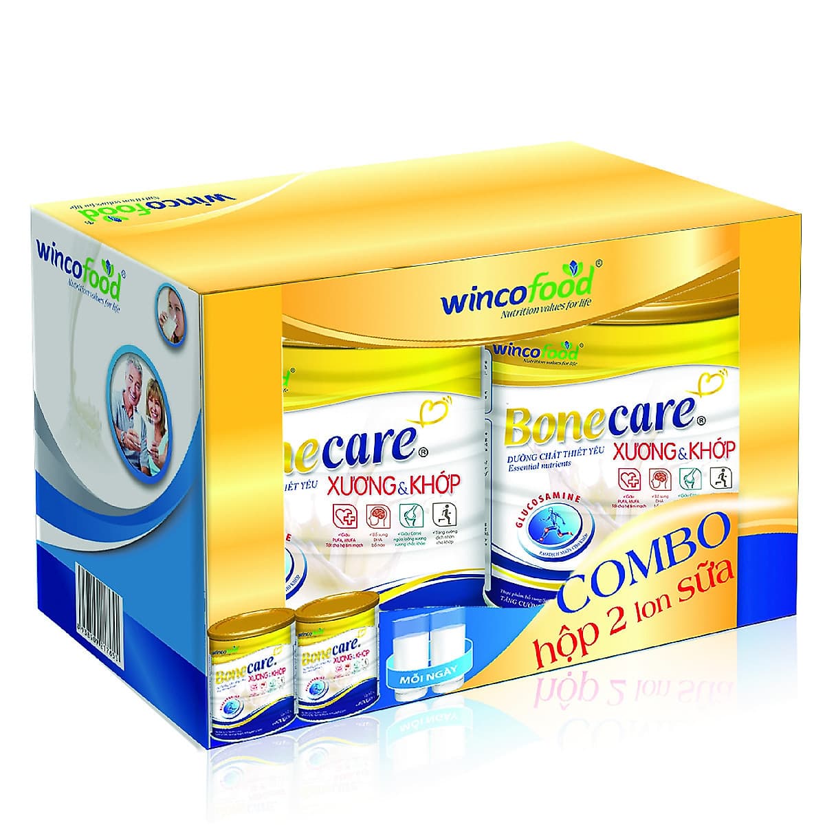 Combo 2 lon Sữa bột Bonecare xương và khớp 400g: dành cho người lớn bổ sung GLUCOSAMINE tạo dịch nhờn cho khớp, giúp phòng ngừa đau xương khớp, viêm khớp, đặc biệt là người bệnh xương và khớp.