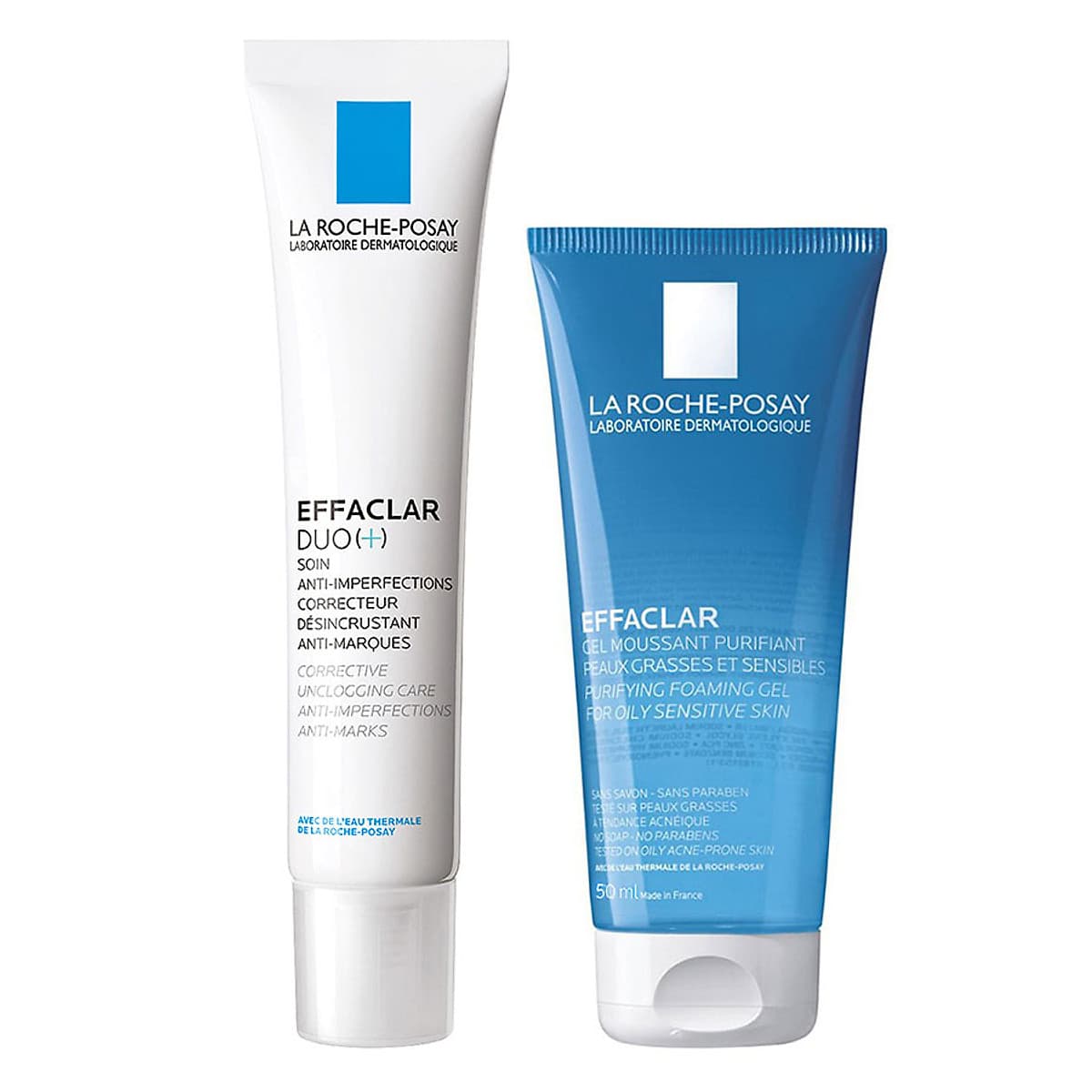 Combo Kem Dưỡng Giảm Mụn, Ngừa Vết Thâm, Se Nhỏ Lỗ Chân Lông La Roche-Posay Effaclar Duo+ M694050 (40ml) + Gel Rửa Mặt Dành Cho Da Dầu Nhạy Cảm La Roche-Posay Effaclar Purifying Foaming Gel 100771312 (50ml)