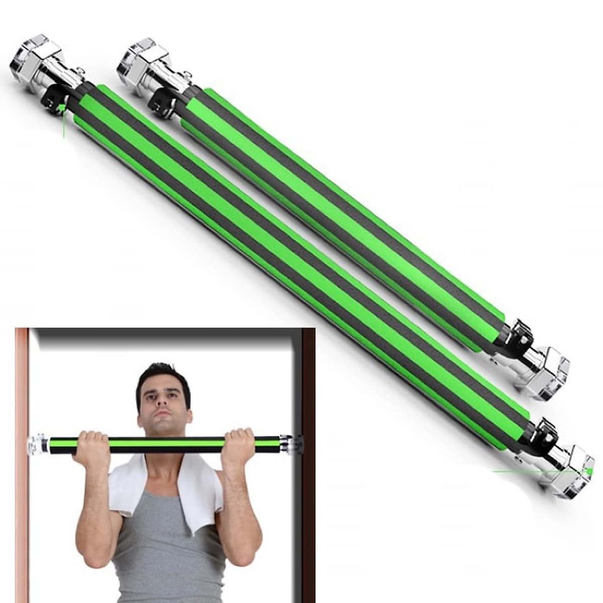 Xà đơn gắn cửa cải tiến có chốt chống xoay (83cm-130cm)	