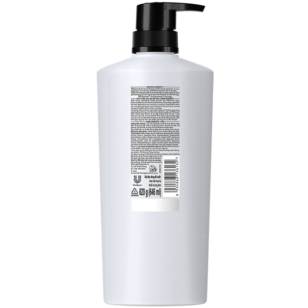 Combo Dầu Gội (640g) Và Dầu Xả (620g) Tresemmé Salon Detox Gừng Và Trà Xanh Detox Tóc Chắc Khỏe