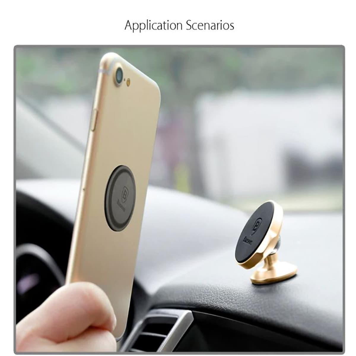 Giá đỡ điện thoại ô tô Baseus hút nam châm SUGENT-NT0V - Hàng Nhập Khẩu