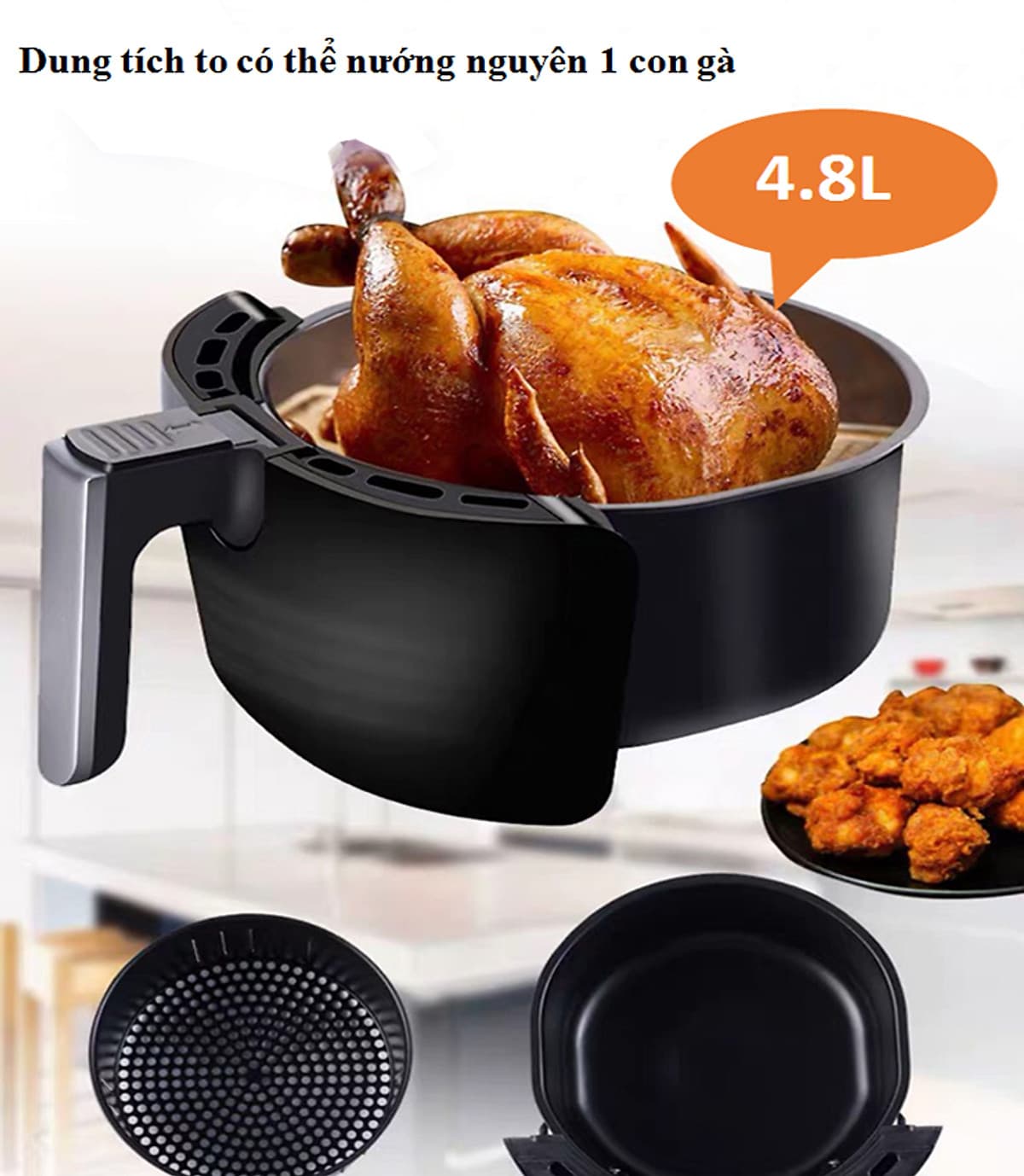 Nồi chiên không dầu HB – 8009 -  4.8L  