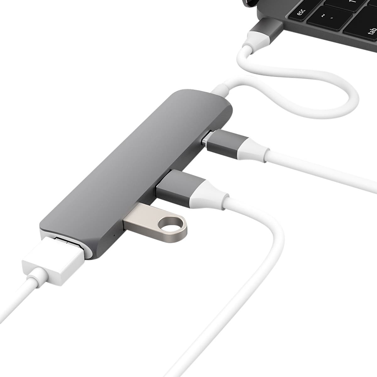 Cổng Chuyển HyperDrive USB-C Hub With 4K HDMI Support For MacBook Pro 2016 / 2017, MacBook 12" - Hàng Chính Hãng