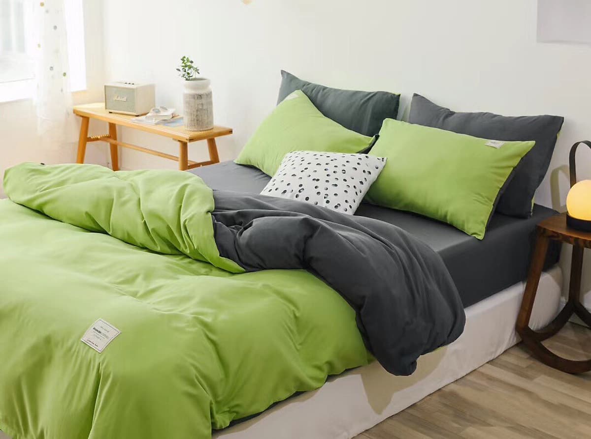 Bộ 4 món chăn ga gối cotton Tici cao cấp TC45 hàng đẹp (set gồm 1 ga, 1 chăn có khóa lồng được ruột, 2 vỏ gối)