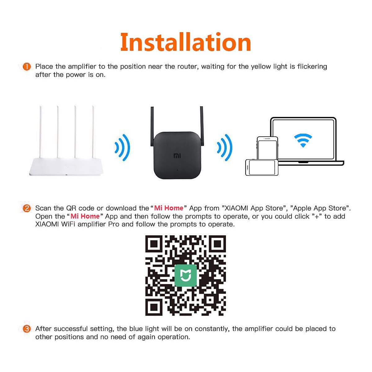 Bộ Khuếch Đại Wifi Xiaomi WiFi Bộ Khuếch Đại Pro 300Mbps 2.4G Với 2x2 Anten dBi 