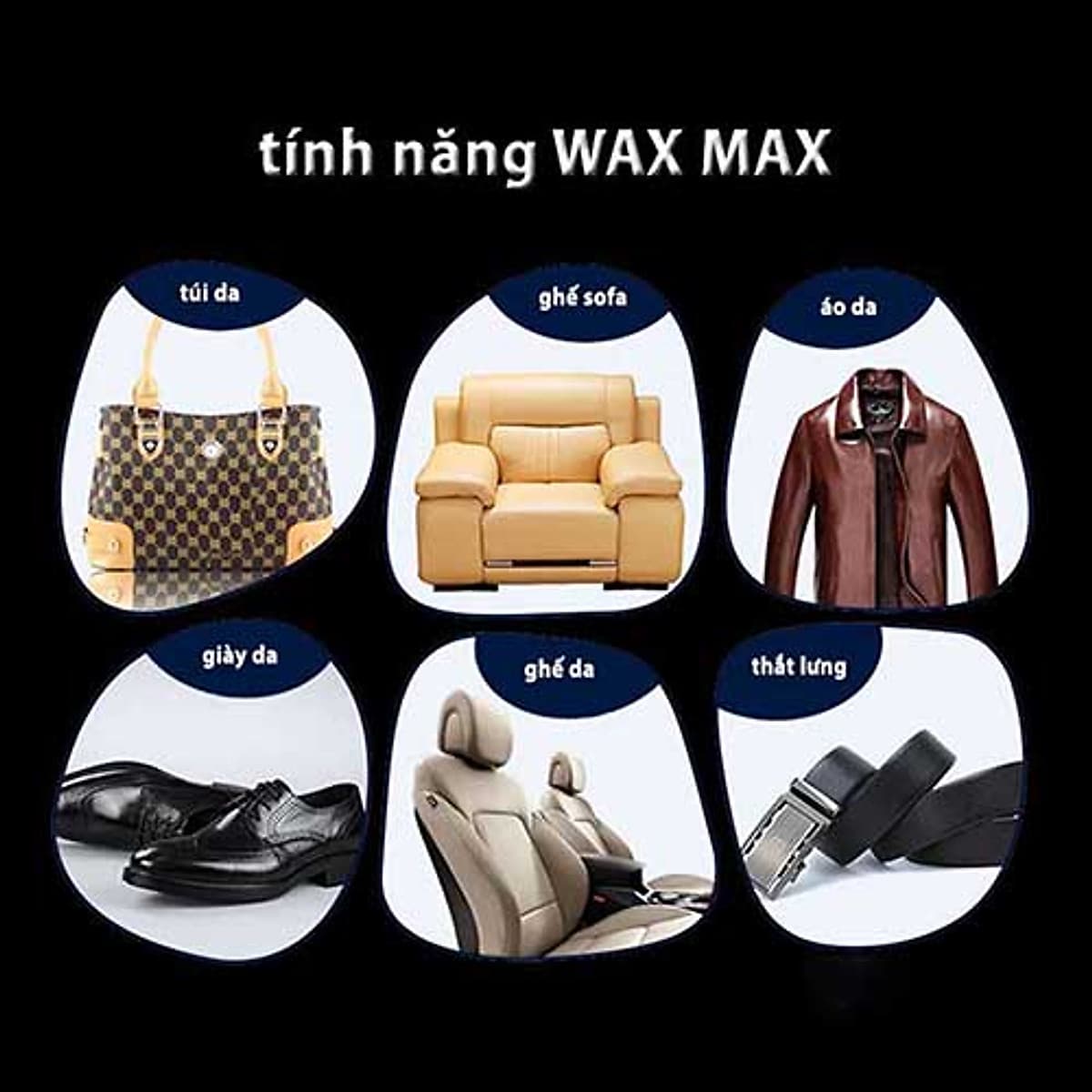 Bình Xịt Đánh Bóng Và Làm Sạch Wax Max, Làm Sạch Nội Thất Ô tô, Chai Vệ Sinh Đồ Da