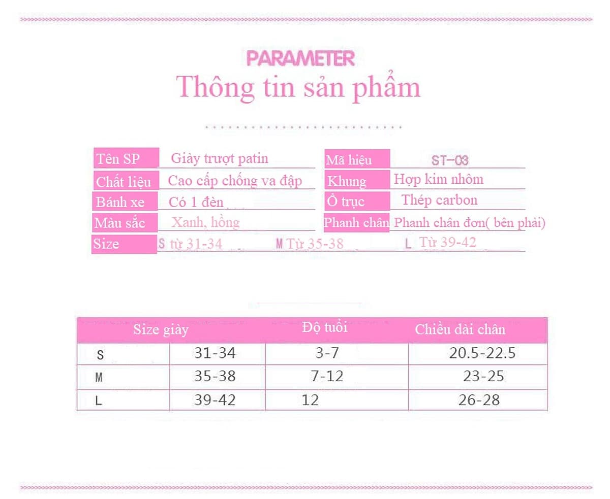 Giày trượt Patin thể thao tăng cường vận động, giải trí cho trẻ em HM089 bánh xe phát sáng tặng kèm bộ đồ bảo hộ 7 món