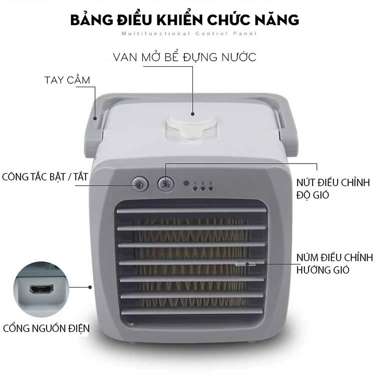 Quạt hơi nước - Quạt điều hòa mini 2312 - Hàng Chính Hãng