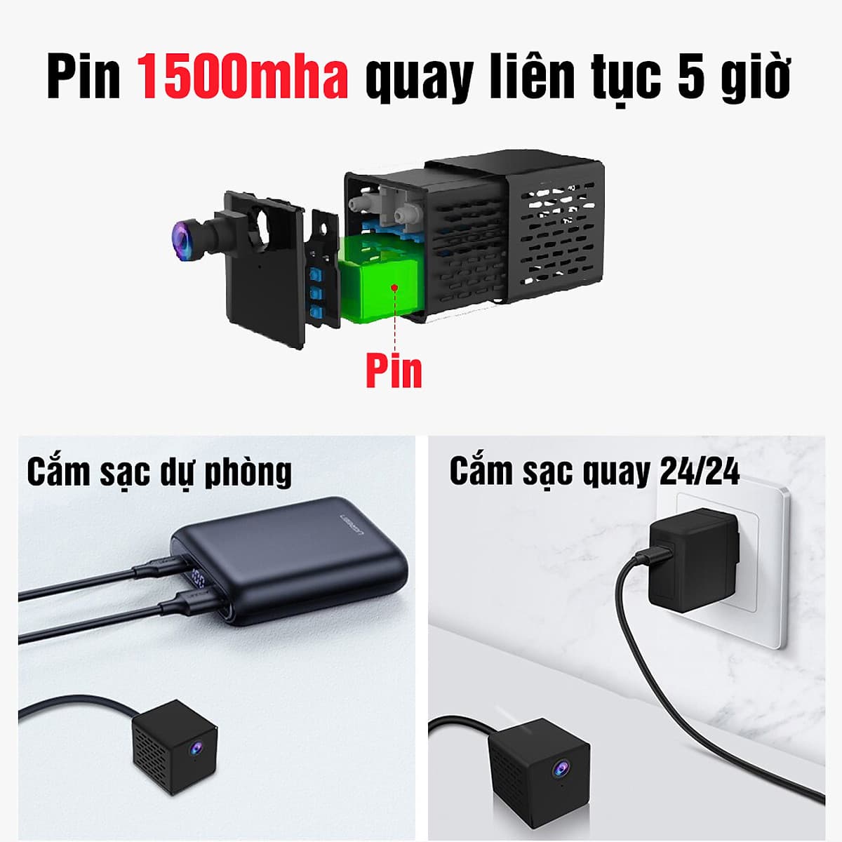 Camera Mini IP Vstarcam C90S 2 Trong 1 Camera Giám Sát Chống Trộm Và Camera Hành Trình Ô Tô 2.0M Full HD 1080P WiFi Siêu Nhỏ Gọn, Hồng Ngoại Ẩn Ban Đêm, Xem Trực Tiếp Từ Xa Bằng Điện Thoại, PC, iPad - Hàng Chính Hãng