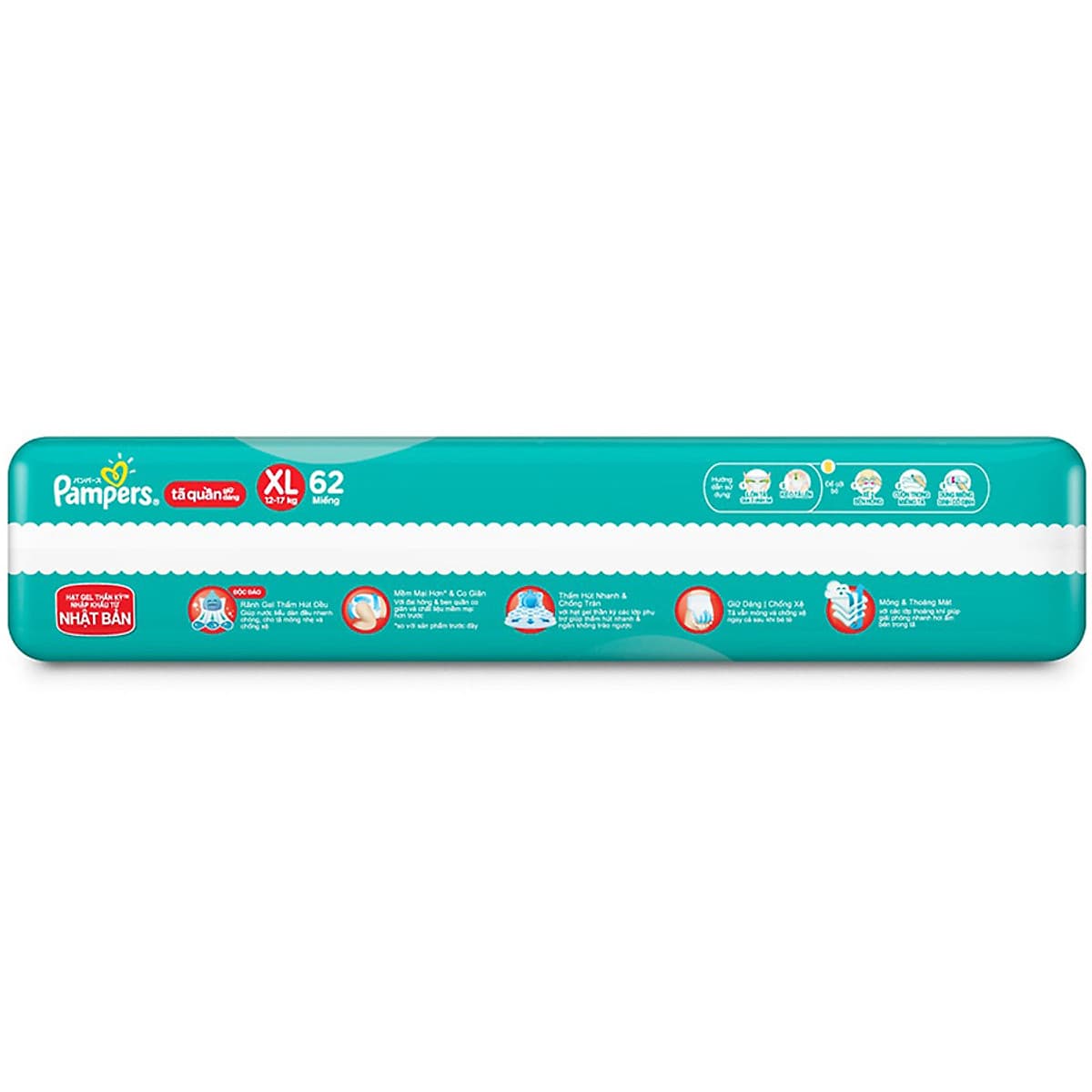 Combo 3 Tã quần Pampers giữ dáng cực đại XL62 - Size XL (62 Miếng x 3 Gói)