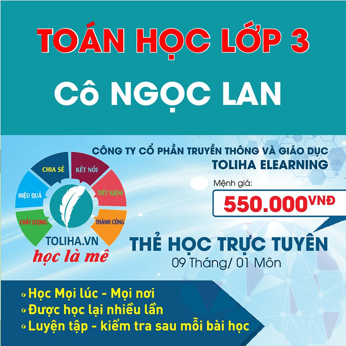 Khóa học TOÁN HỌC LỚP 3 - Cô Ngọc Lan - 09 tháng