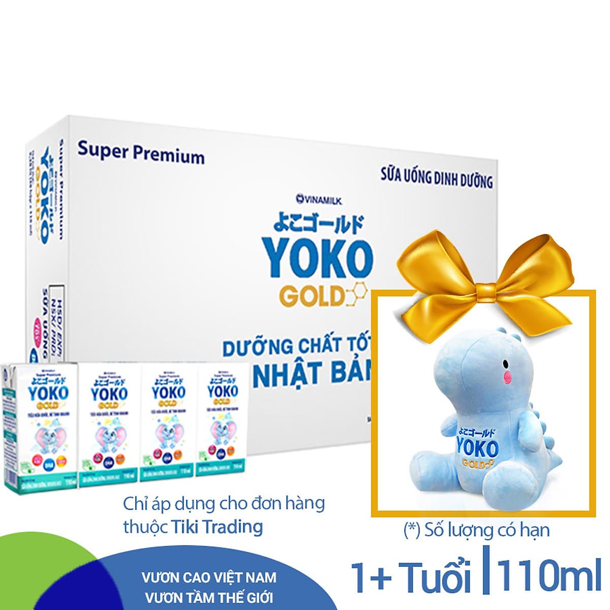 Thùng 48 Hộp Sữa Bột Pha Sẵn Vinamilk Yoko Gold 110ml