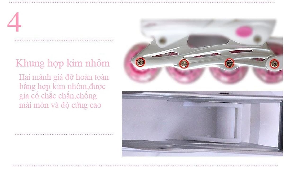 Giày trượt Patin thể thao tăng cường vận động, giải trí cho trẻ em HM089 bánh xe phát sáng tặng kèm bộ đồ bảo hộ 7 món