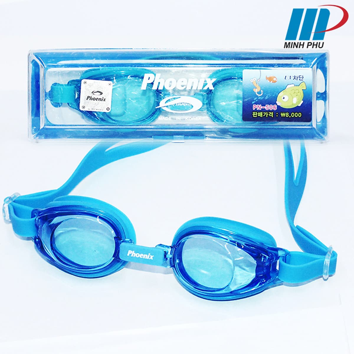 Kính bơi  trẻ em Phoenix YESURE PN-506 chống tia UV , chống sương mờ  tặng nón bơi và bit tai Silicon ( Màu ngẫu nhiên )