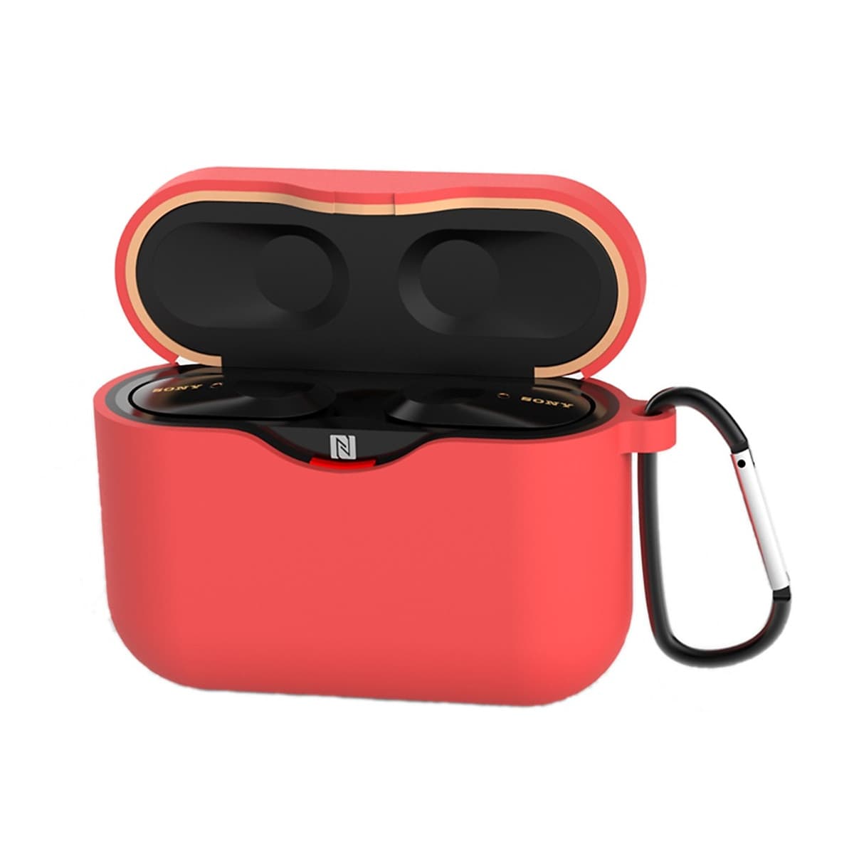Silicone Case for SONY WF-1000XM3 Bluetooth Earphone Charging Box Cover Soft Shell with Anti-lost Hook