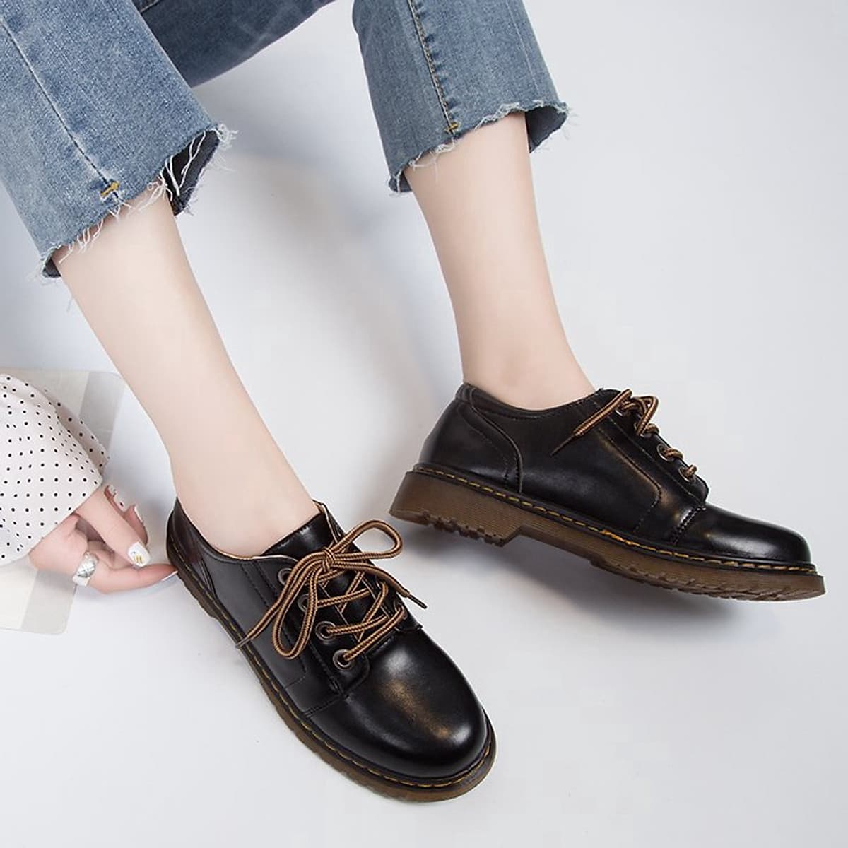 Giày Da Phong Cách Retro Dành Cho Nữ