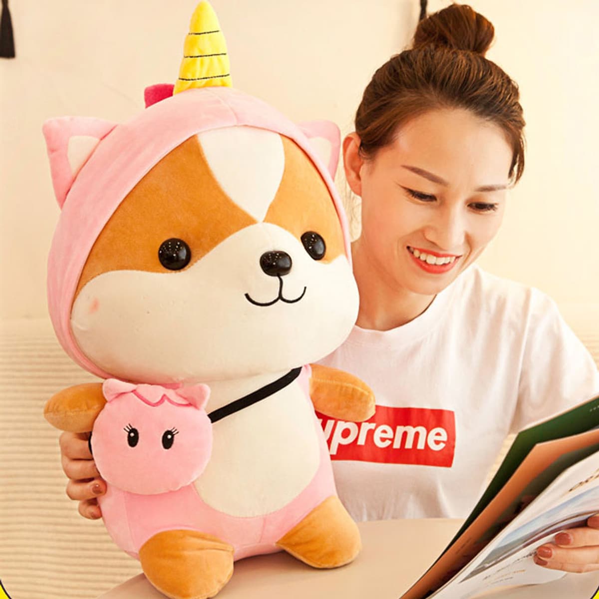 Thú Bông Chó Shiba Hóa Trang Cosplay Ngộ Nghĩnh 25cm Quà Tặng Siêu Dễ Thương