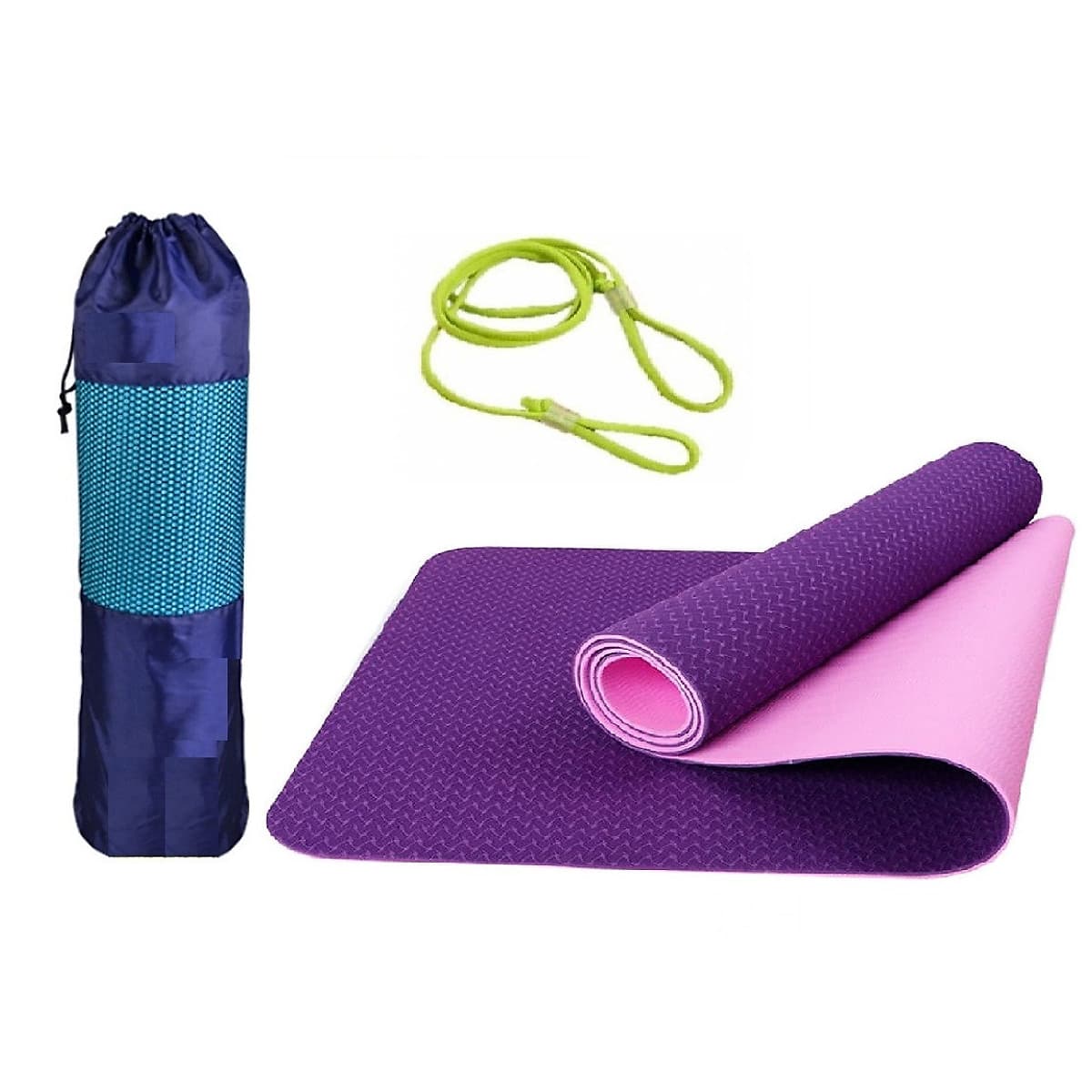 Thảm Tập YoGa Dày 8mm miDoctor + Bao Thảm Tập Yoga + Dây Thảm Tập Yoga (Túi, Dây Giao Màu Ngẫu Nhiên)