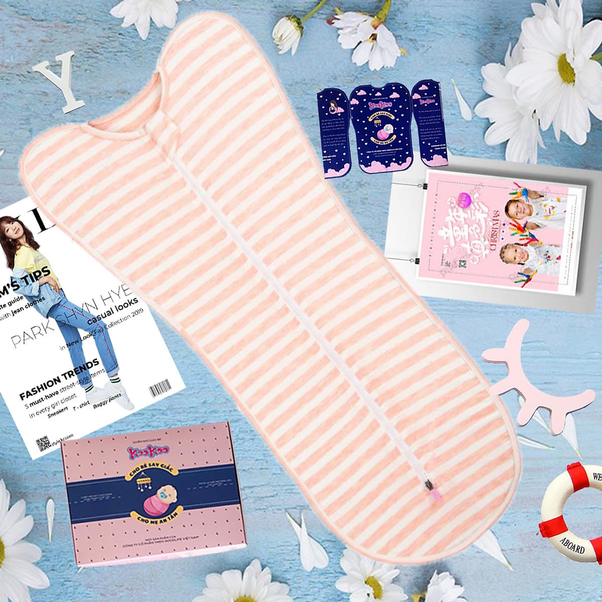 Nhộng ngủ chũn KooKoo đóng hộp cao cấp - Giúp bé ngủ ngon, sâu giấc, chống giật mình - Vải cotton co giãn 4 chiều, mềm mại thoáng mát - Có khóa kéo 2 chiều