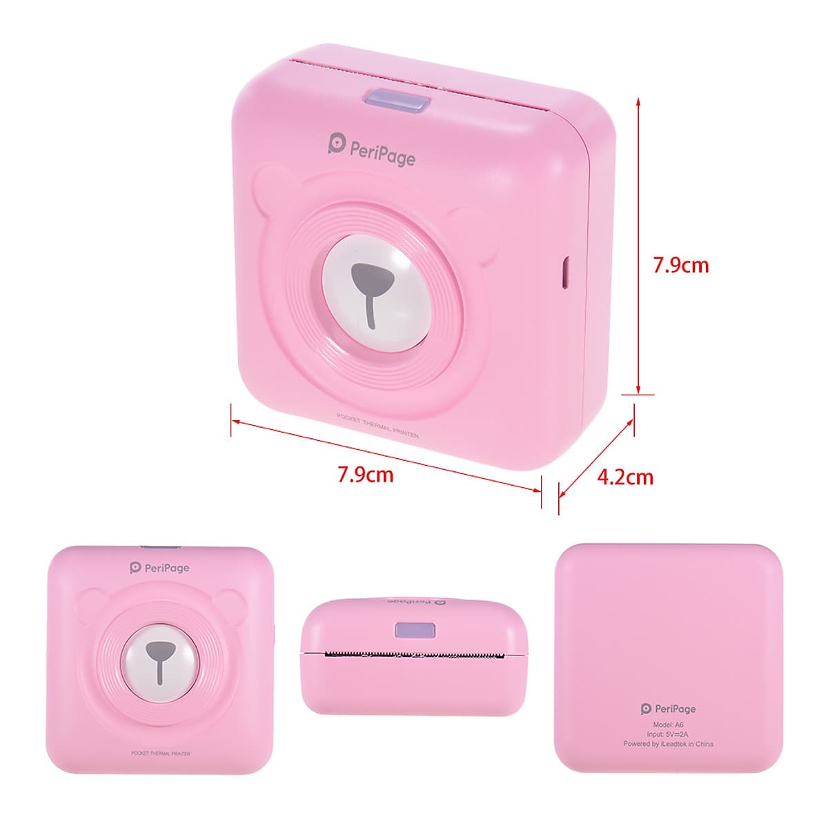 Máy In Ảnh Giấy Nhiệt Mini Hình Gấu Goojprt Peripage