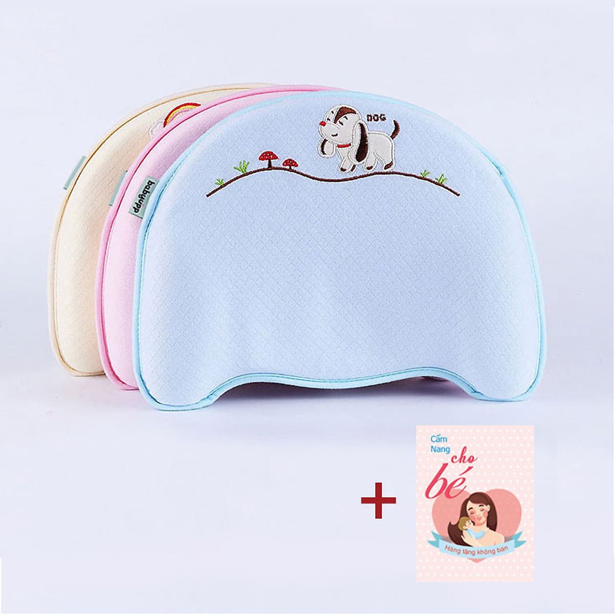 Gối cao su non cho bé cao cấp. Gối chống bẹp đầu, méo đầu, móp đầu cho em bé và trẻ sơ sinh Babyupp. Tặng kèm cẩm nang chăm sóc bé