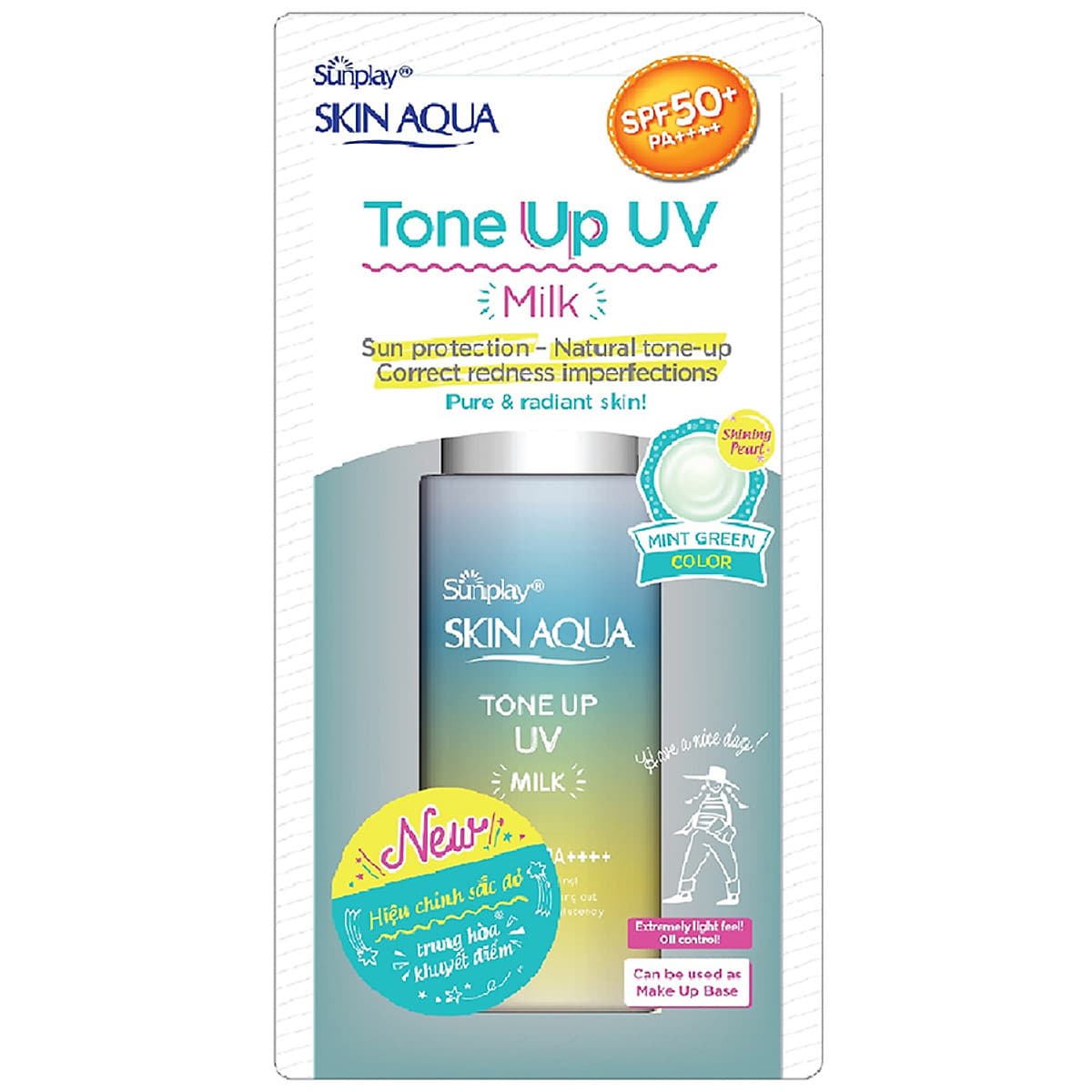 Sữa Chống Nắng Kiềm Dầu Nâng Tông Che Khuyết Điểm Sunplay Skin Aqua Tone Up Uv Milk 50G