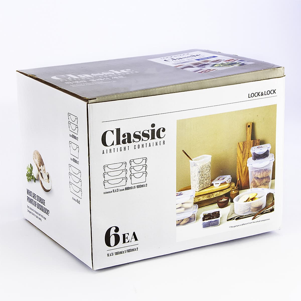 Bộ 6 Hộp Bảo Quản Lock&Lock Classic HPL817S5