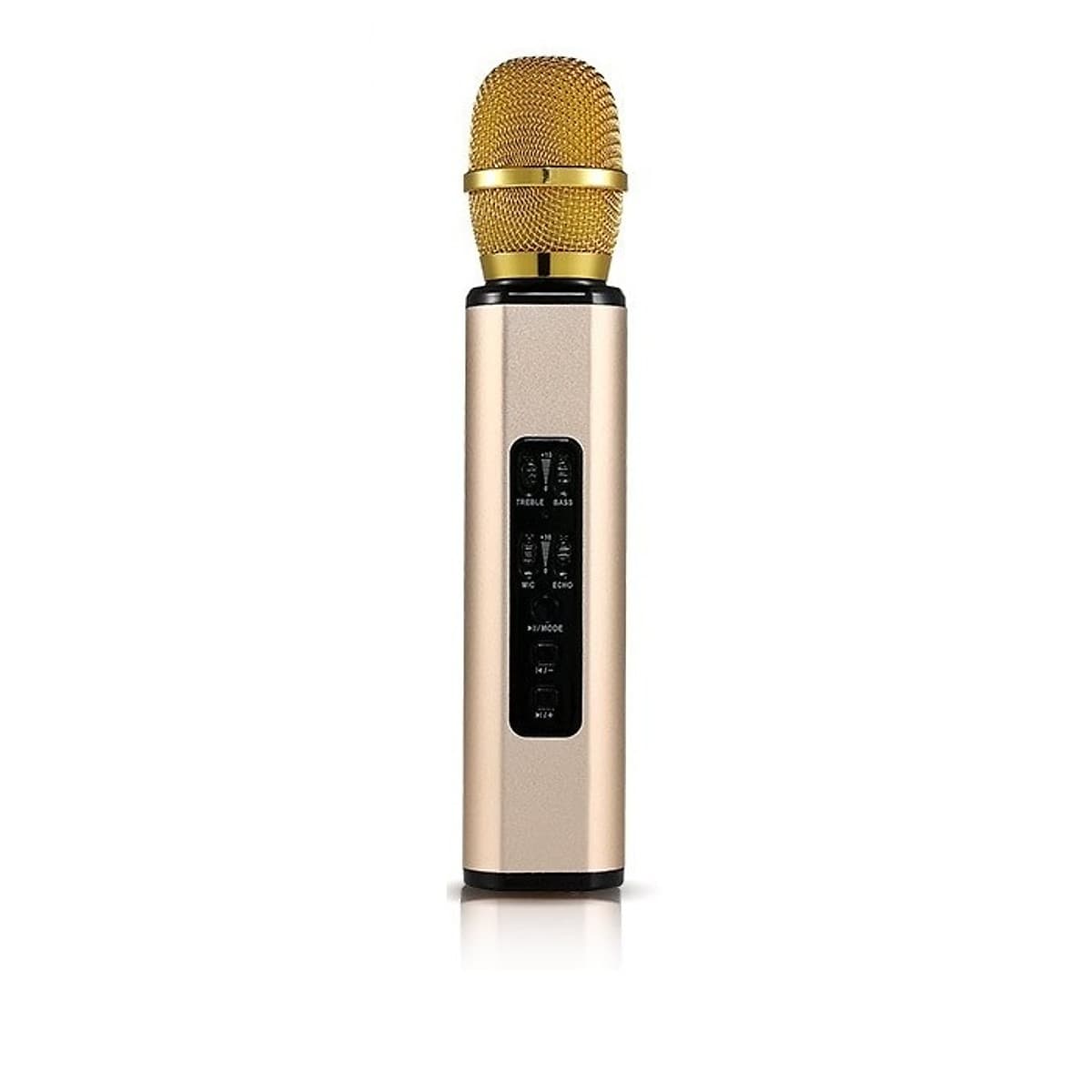 Micro Kèm loa karaoke Bluetooth hát karaoke bằng điện thoại cao cấp PKCB BM06 cắm thẻ nhớ có thể dùng trợ giảng 3 trong 1 Vàng ánh kim