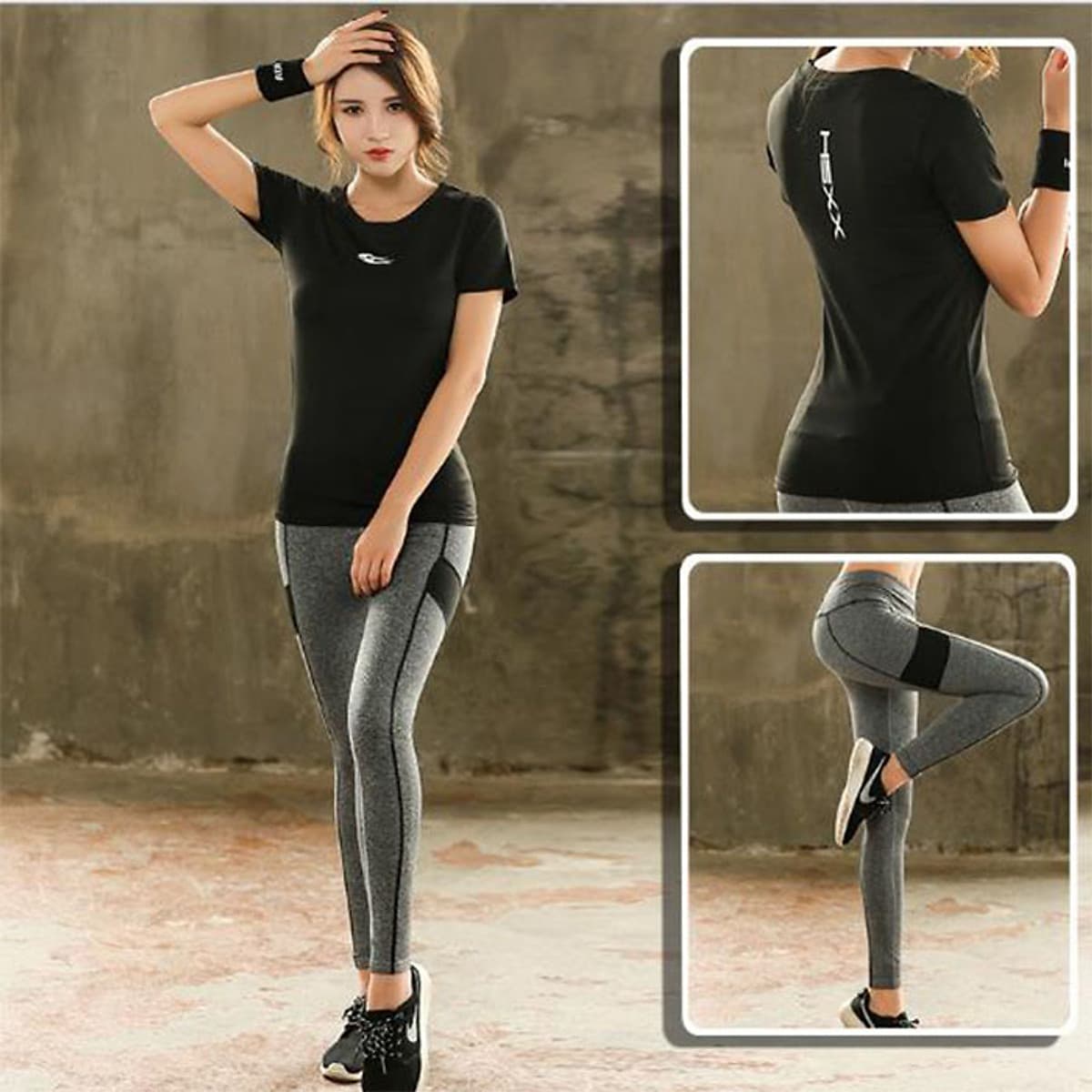 Set Bộ đồ quần Legging áo thun thể thao nữ  ( Đồ Tập Gym, Yoga, Aerobic )
