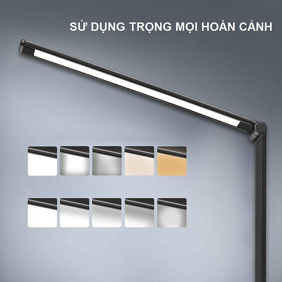 Đèn Bàn Học Đọc Sách, Làm Việc (Học Sinh, Sinh Viên, Văn Phòng) LED Chống Cận, Cảm Ứng Nhôm Cao Cấp eLights TD-621