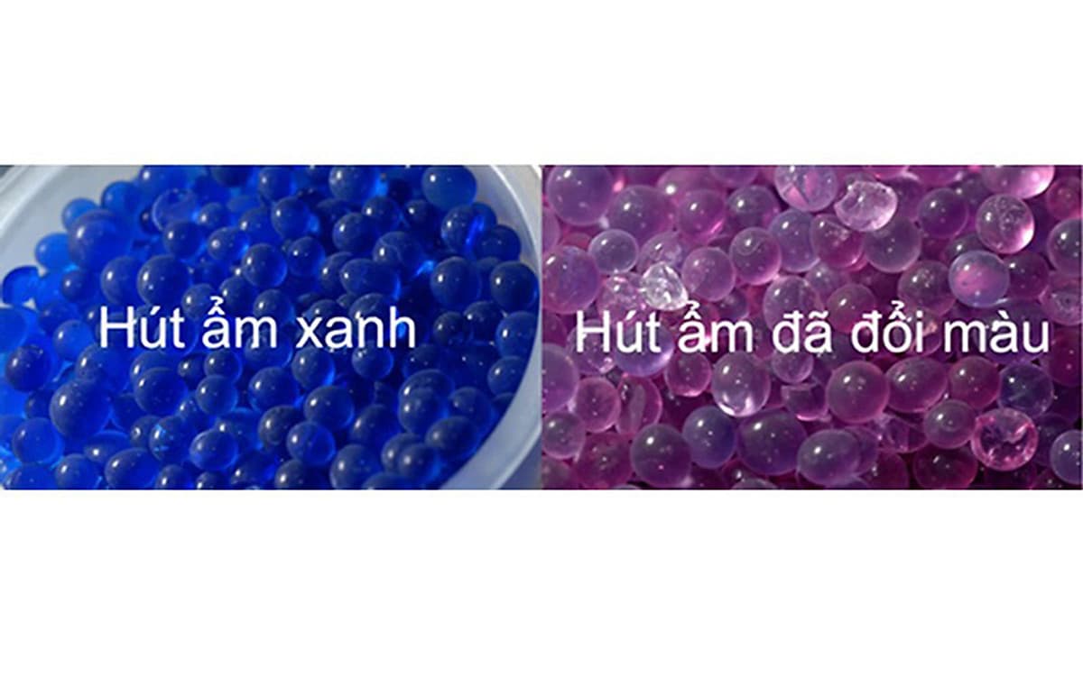 500g hạt hút ẩm Xanh Silicagel Blue và 5 túi vải  - Hạt chuyển màu khi no ẩm