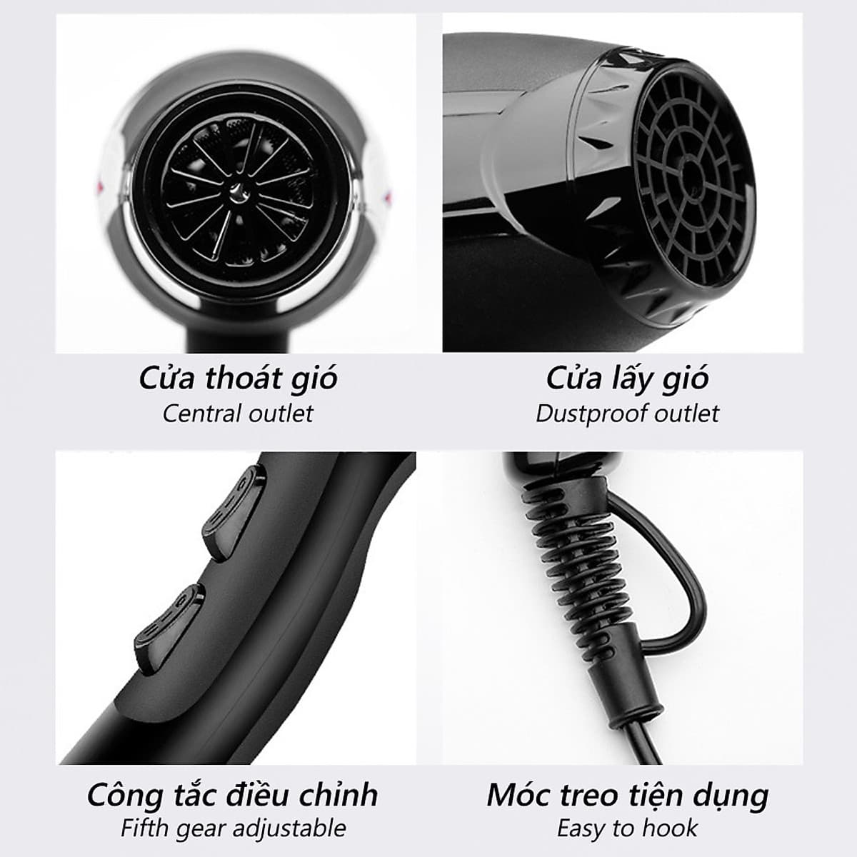 Máy Sấy Tóc Damas JT-3366 - Chính hãng (Sử dụng cho gia đình, tiệm cắt uốn tóc, khách sạn, nhà nghỉ)