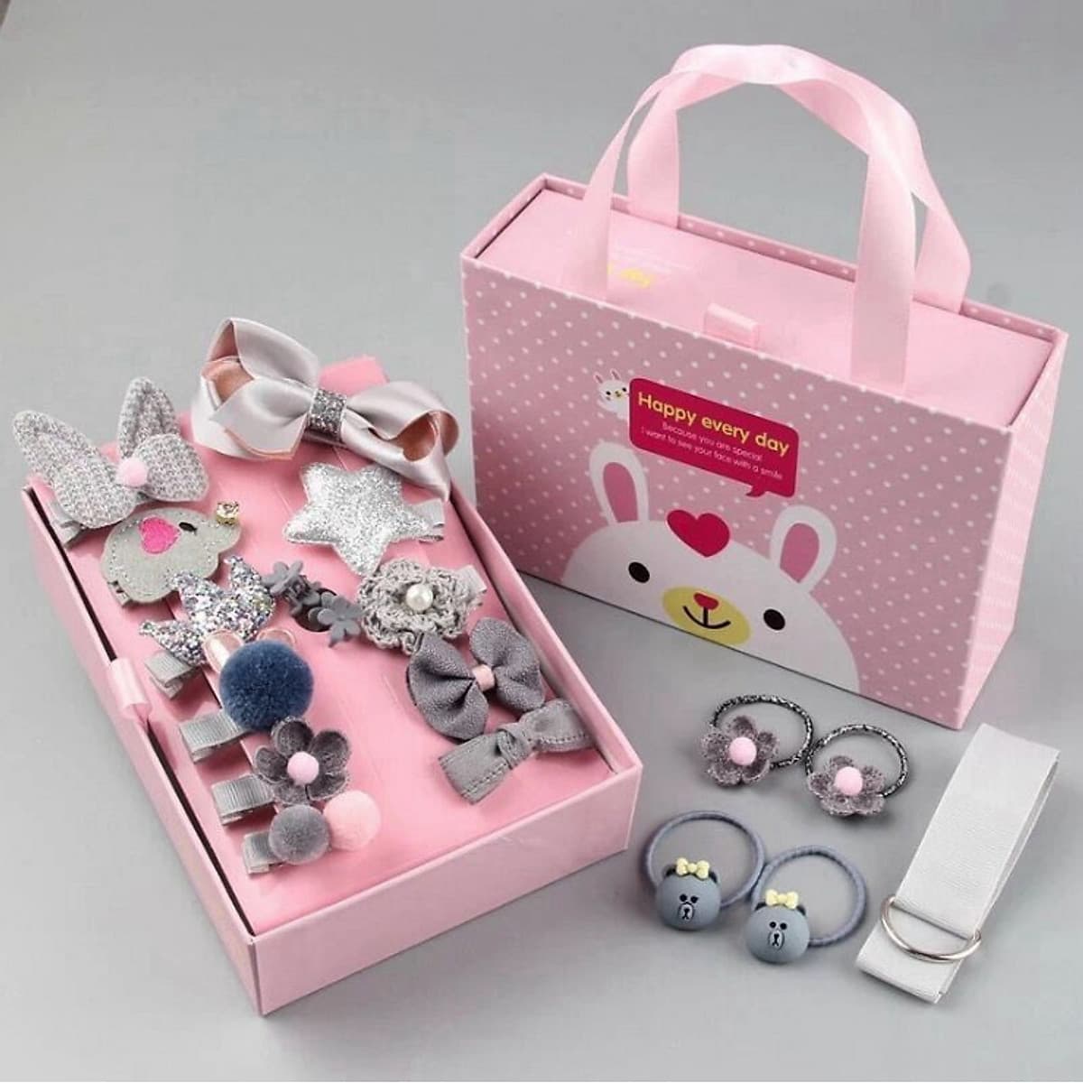 Kẹp tóc cho bé 18 chi tiết hàn quốc (kèm hộp đựng cute)