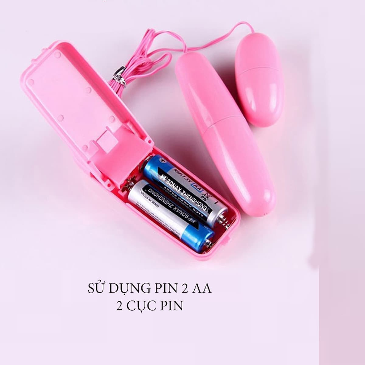 Máy Rung Tình Yêu Hồng Kông 2 đầu - Remote Chung Đầu Rung Nhựa - 1 Bộ