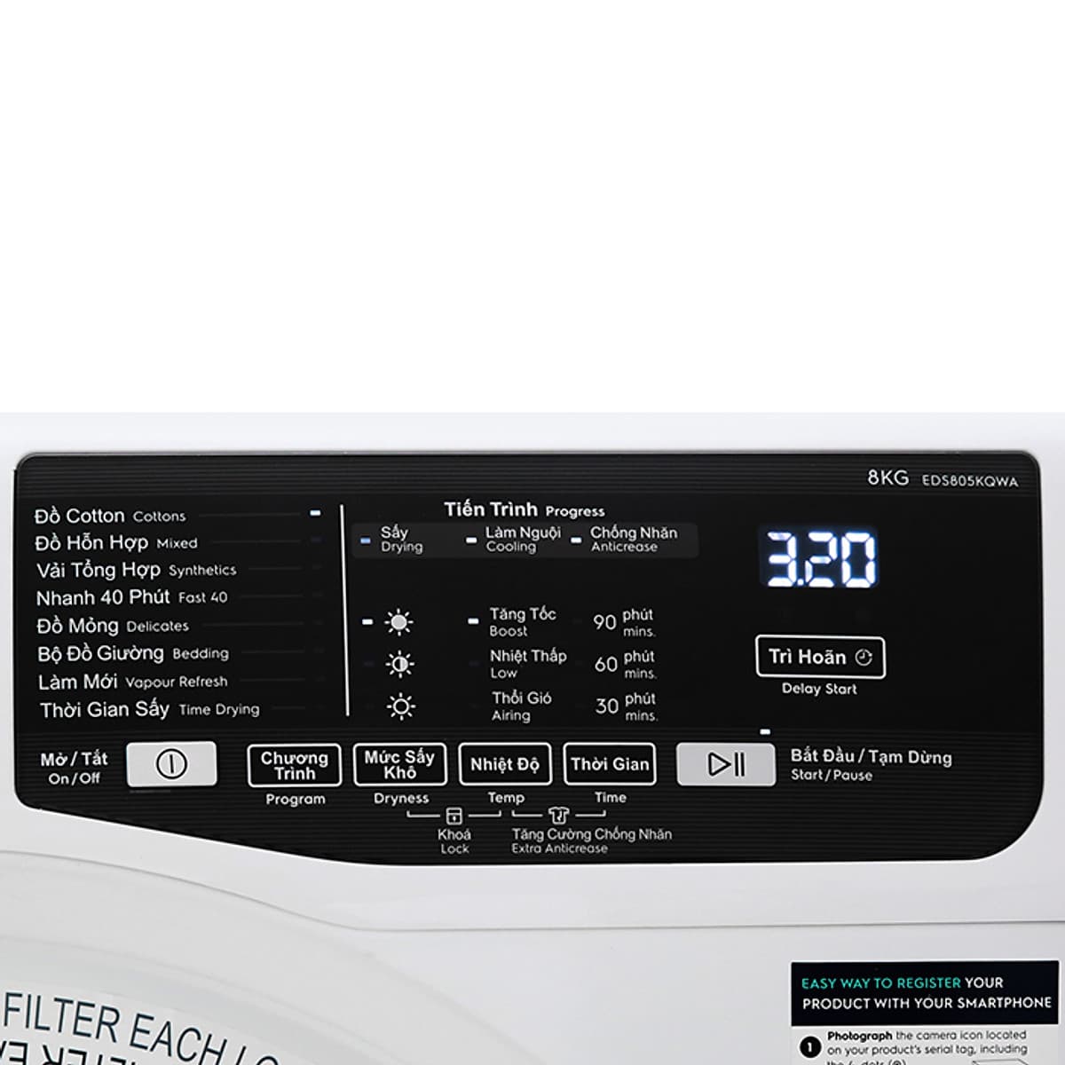 Máy sấy Electrolux 8 kg EDS805KQWA