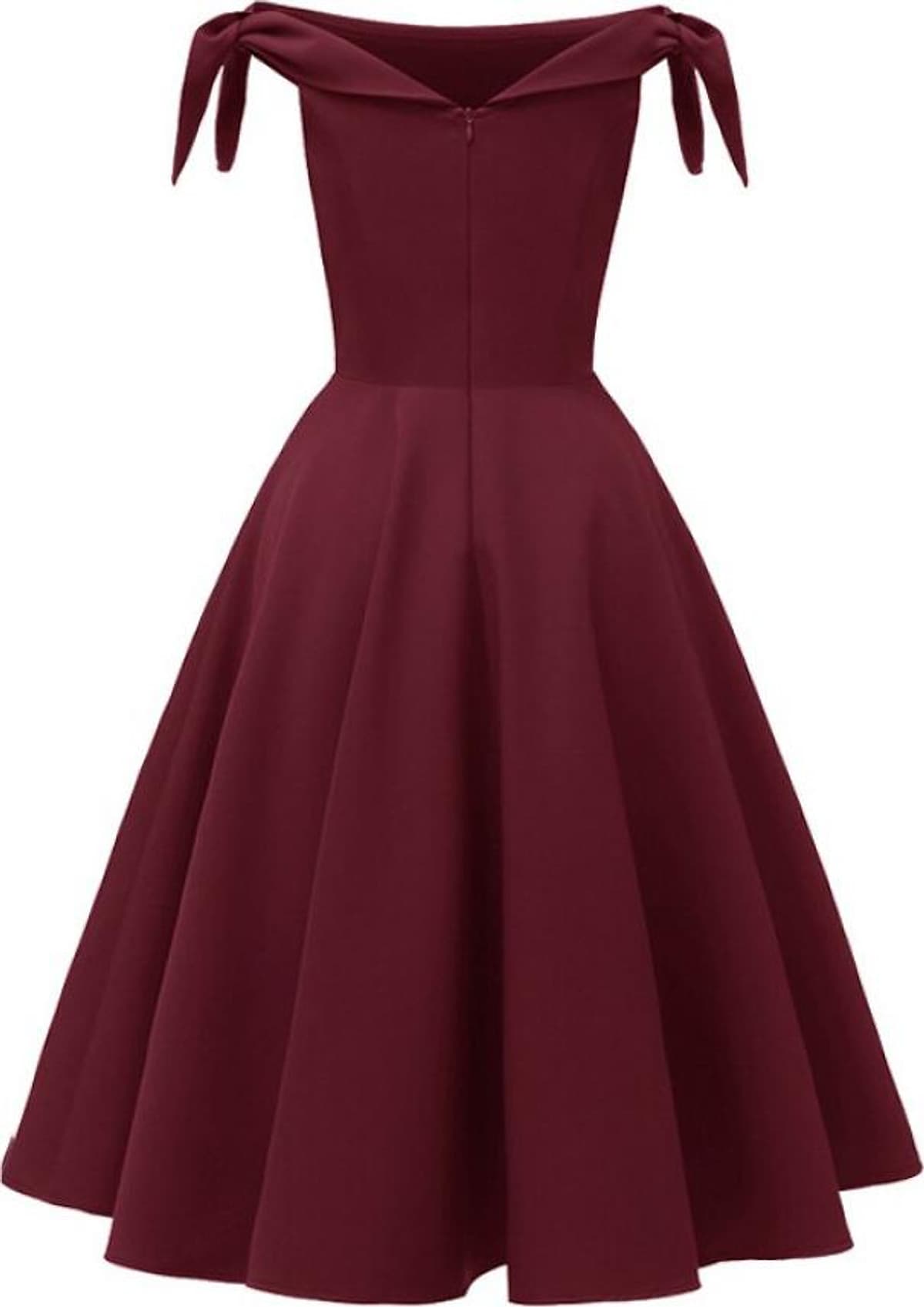 Lace up Off shoulder Party Dress Women Clothes Vintage Evening Short Sleeve Midi A-Line Solid Slash Neck Dress