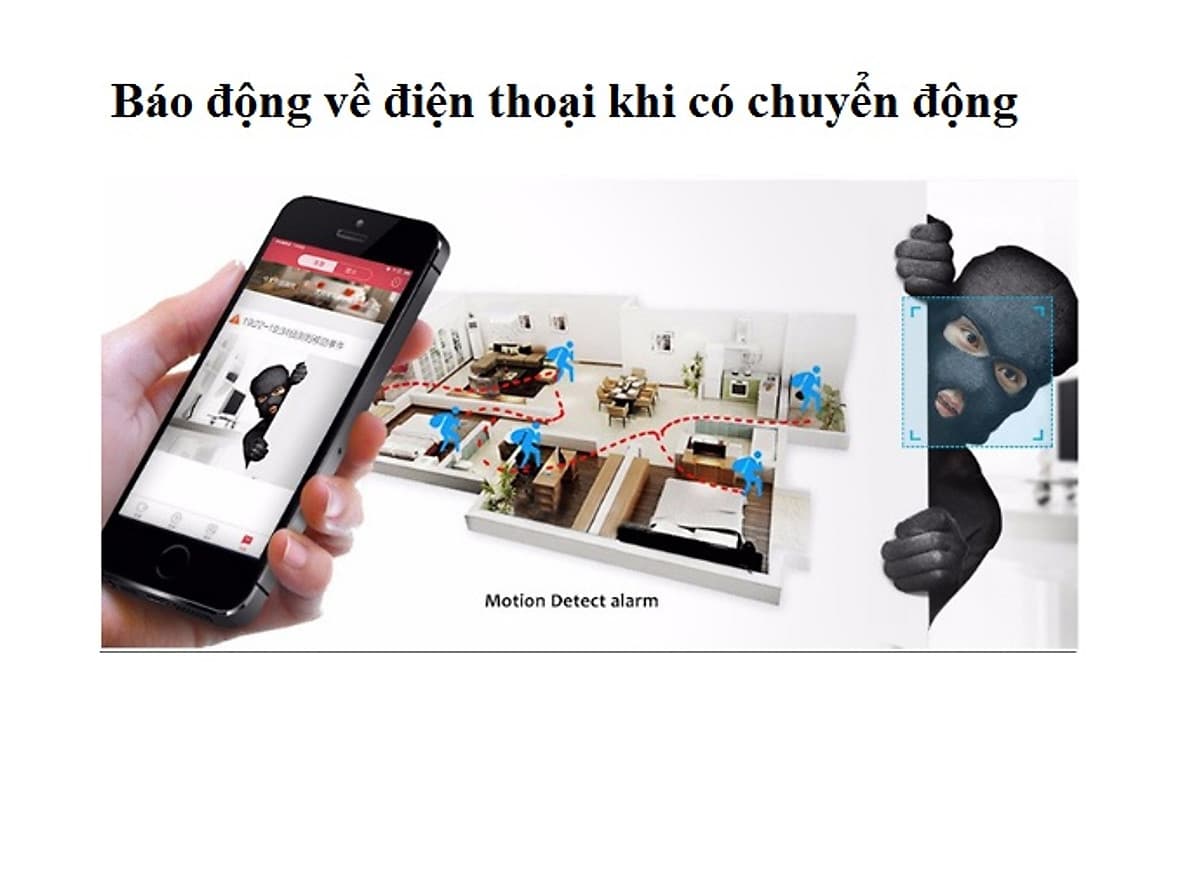 Camera wifi mini không dây Full HD 1080P có báo động chống trộm