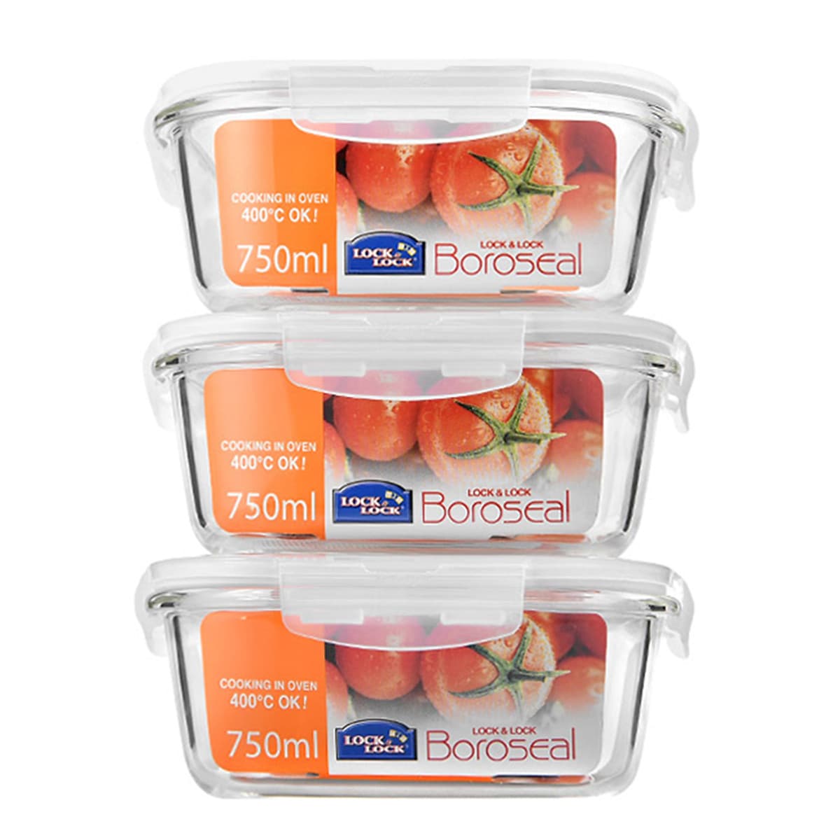 Bộ Túi Hộp Cơm Thủy Tinh Lock&Lock 4EA LLG224I3 (750ml)