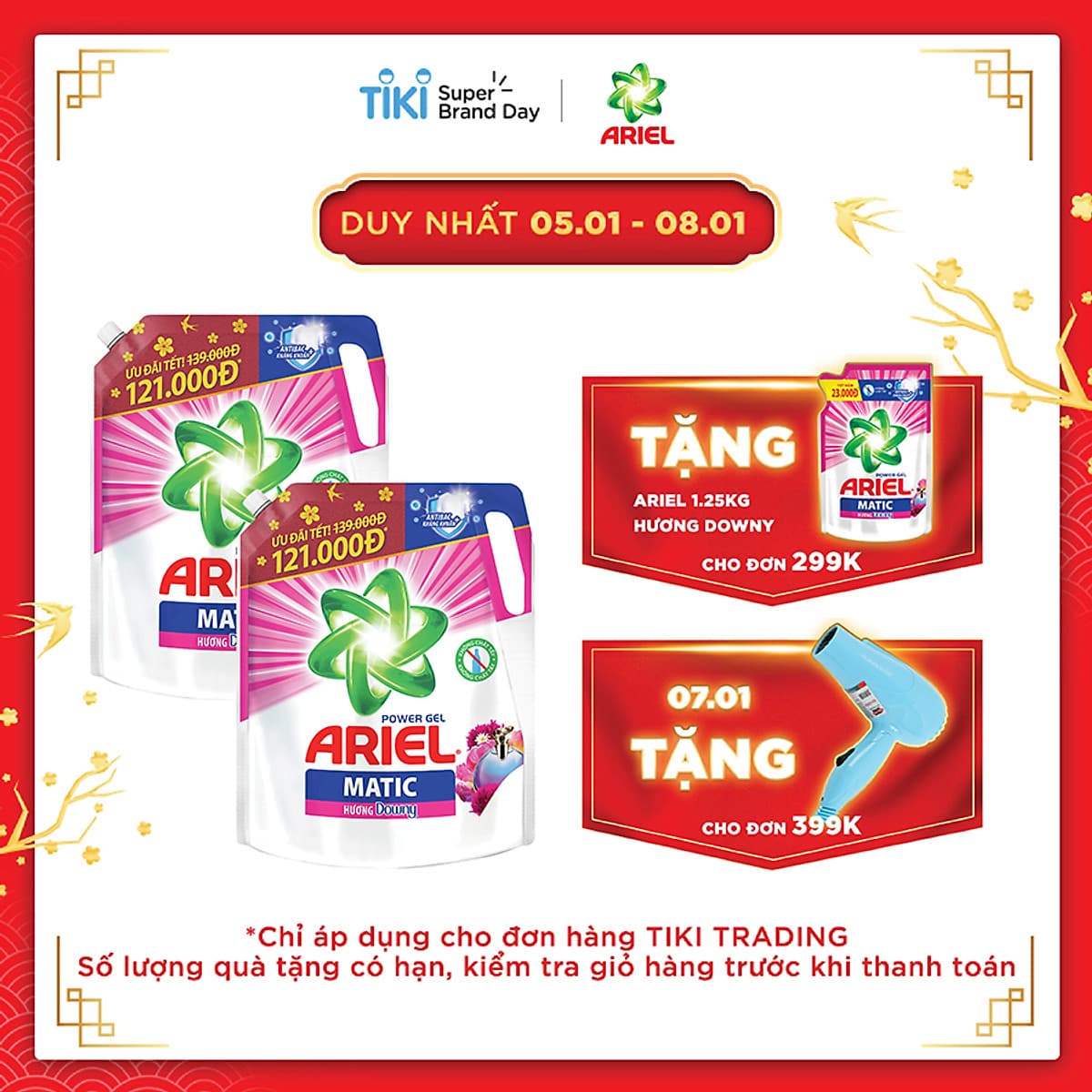 Combo 2 Túi Nước Giặt Ariel Matic Hương Downy (2.1Kg/ Túi)